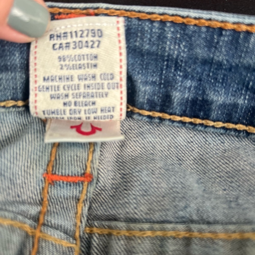 True Religion Blue Jean Shorts Size 30 - Picture 11 of 16